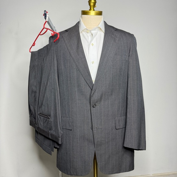 Austin Reed Regent Street Porter Stevens Pinstripe Wool Blend Suit‎ Men 42R 34W
